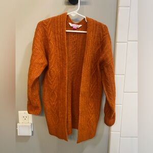Ruffle Butts Orange Open-Front Sweater / Size 6-7 / EUC